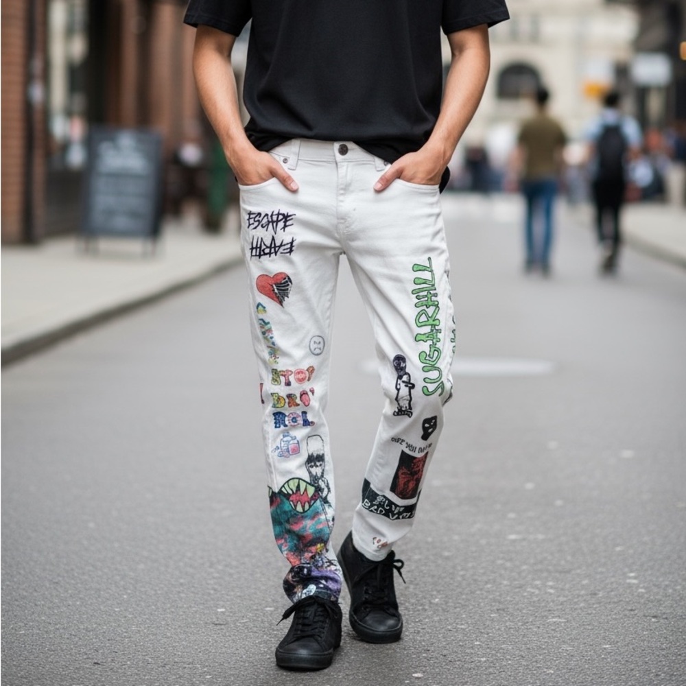 Sugarhill Graphic Jeans 32 waist